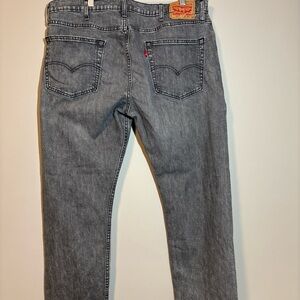 Levi's Men's Gray Slim Straight Jeans - Washed Charcoal Denim 502 38x32